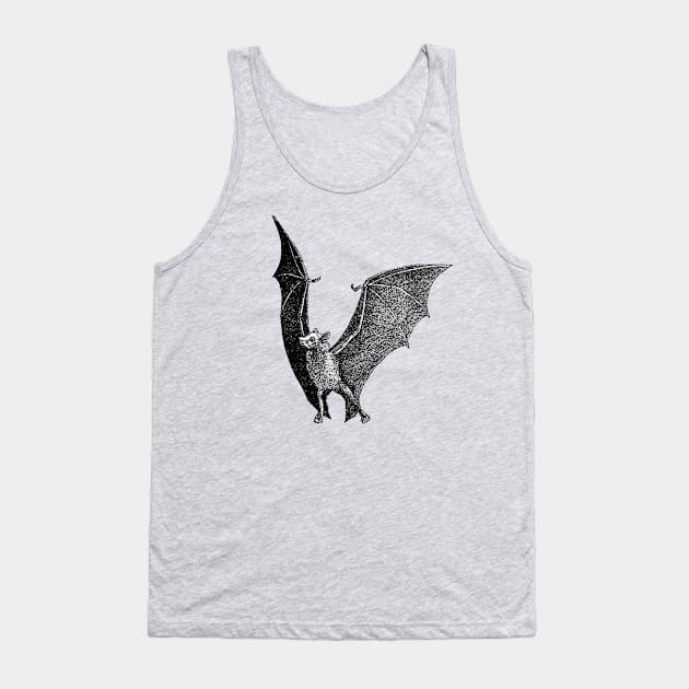 Bat Vintage Illustration Tank Top by aimtrue